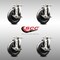 Service Caster 5 Inch 316SS Soft Rubber Wheel Swivel Top Plate Caster Set with Brake SCC SCC-SS31620S514-SRS-TLB-4 - alternate 5